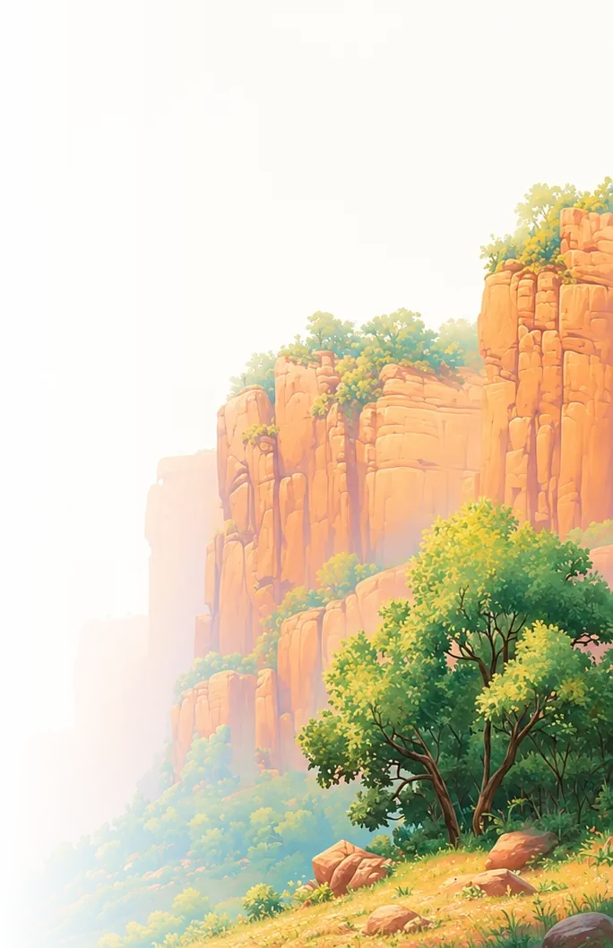 The canyon's right wall